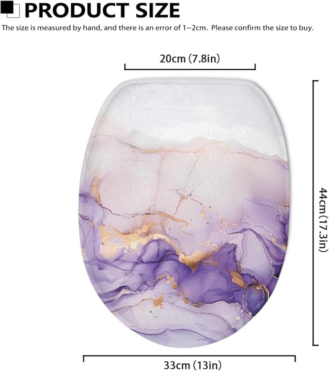 Yellow Butterfly Toilet Lid Cover, Suitable for Most Round, Elongated and Oblong Toilet Seats, Bathroom Decorative Flannel Soft Toilet Lid Cover