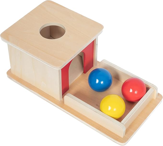 Adena Montessori Wooden Toy for 6-12 Month Baby 3 Balls,Sorting and Stacking Colorful Learning Education Toy for Toddler Kid 1-2 Year Old, Preschool Girl and Boy Gift(Full Size Typical)