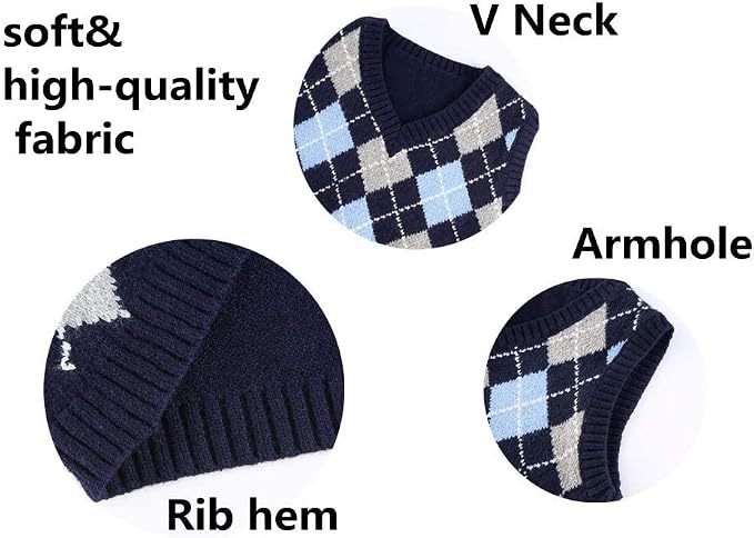 Women's Sweater Vest,Y2K Sleeveless Pattern Preppy Style Knitted Crop Tank Top for Girl