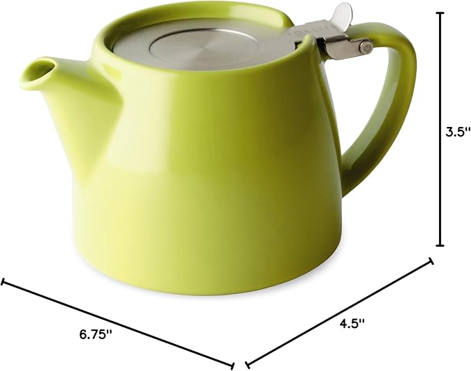FORLIFE Stump Teapot with SLS Lid and Infuser, 18-Ounce, Lime