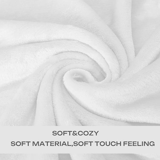 Christmas White Fleece Plush Throw Blanket 50"x60"for Couch Sofa Fuzzy Cozy | Super Soft Lightweight Microfiber Blanket for Bed Chair bedroom Home Decor All Season,Birthday Gifts for Women Mom Adult