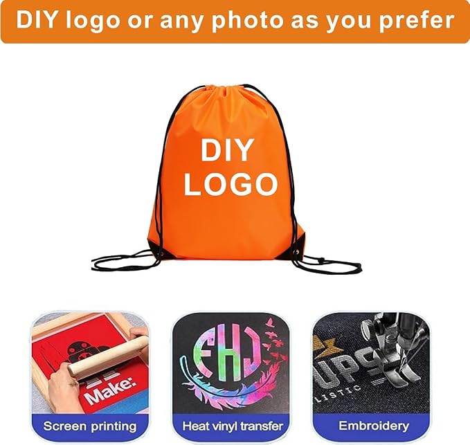 Drawstring Backpack Bulk 30 packs Draw String Backpack Bags DIY Gym Sports trip Traveling Yoga ride Pedestrianism Cinch Bag Sackpack Drawstring (orange)