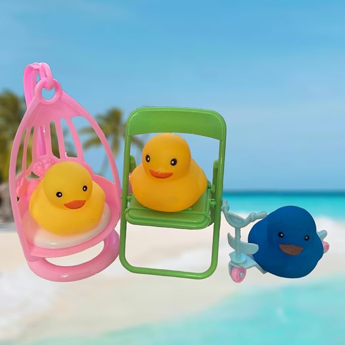 Rubber Duck Accessories 12PCS - Chairs Skateboards Scooters Decorations for Rubber Ducks Accessories (Put On)