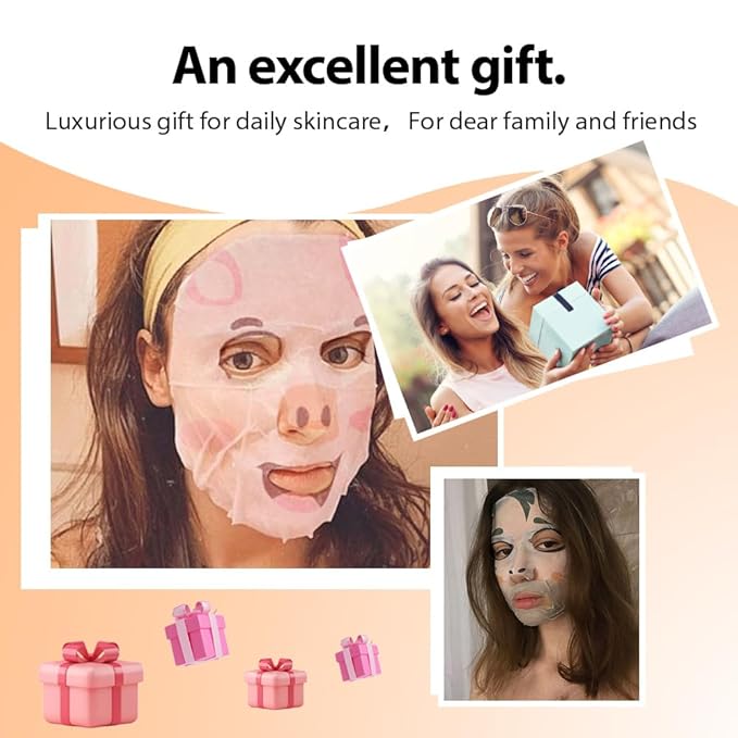 Kaely 7 Pack Kids Face Mask Spa, Animal Face Masks for Kids Teens Women Skincare, Animal Character Sheet Facial Mask for All Skin Types, Girls Night Party Skin Care Set, Birthday Christmas Gifts, 01A