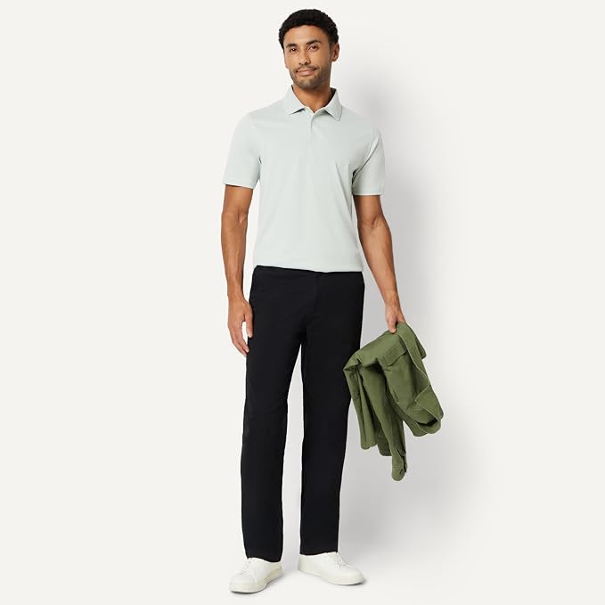 Amazon Essentials Men's Moisture Wicking Golf Polo Shirt, Short Sleeve, Slim-Fit, Quick-Dry, Active Wear