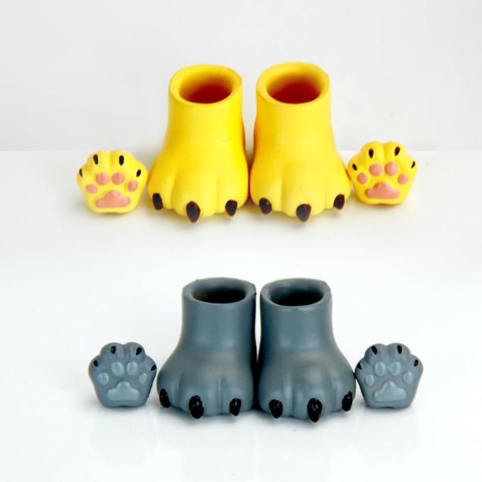 YMY Cat Hands cat feet ob11 Doll Shoes gsc Clay Human bjd 1/12 Scale Doll Shoes(2 Pairs)