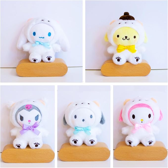 Cartoon Kawaii White Bear Cross-Dressing Series Plush,Soft Plush Doll Cute Soft Toys, Plush Pillow Stuffed Animals Toy Birthday Gifts for Girls Kids (D)