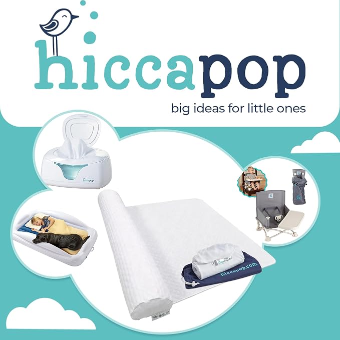 Hiccapop [2-Pack Inflatable Bed Rail for Toddlers | Portable, Blow-up Bed Bumper for King, Queen, Full, with Non-Slip Machine-Washable Cover | Travel Bed Rail for Hotel, Grandma's, Vacation