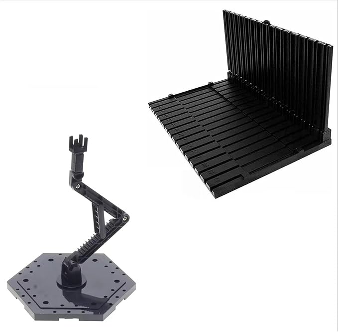 3-Pieces Model Kit Display Stand and Runner Storage System with Action Base, Suitable for Model Stand Action Figure Stand and HG, MG and RG Model Character Display Stand,Black.(Combination Set)