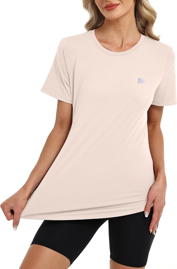 BKRIVE Workout Tops for Women UPF 50+ Quick Dry Shirts (S-3XL) | Ideal for Hiking, Yoga, Running, Gym workouts, Pilstes, Tennis & Travel. Lightweight, Breathable & Moisture wicking