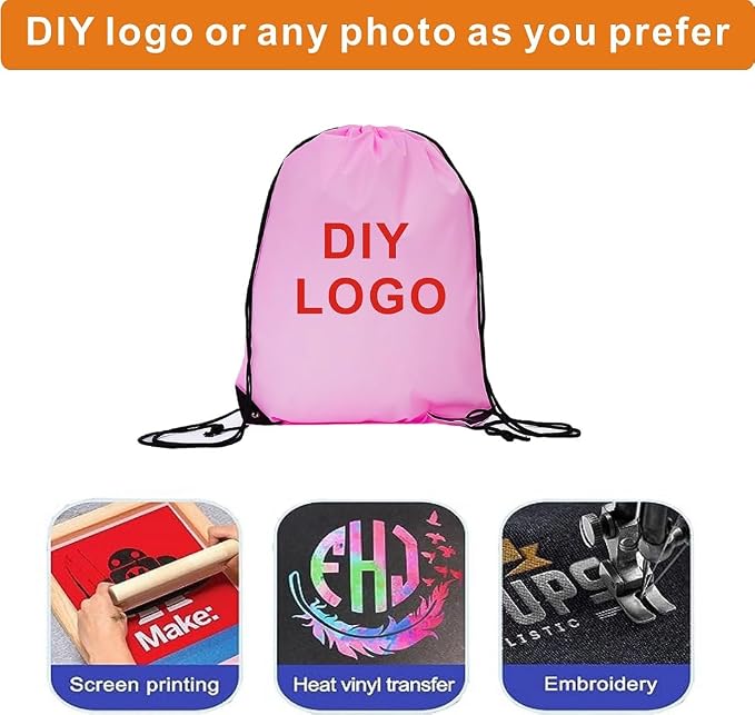 Drawstring Backpack Bulk 30 Packs Draw String Backpack Bags DIY Gym Sports Traveling Trip ride Pedestrianism Yoga Cinch Bag Sackpack Drawstring (pink)