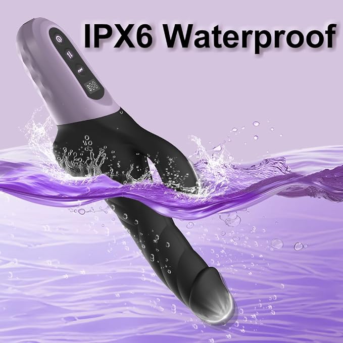 Thrusting Dildo Rabbit Vibrators G Spot Clit Vibrator, 9 Thrust & Vibrate