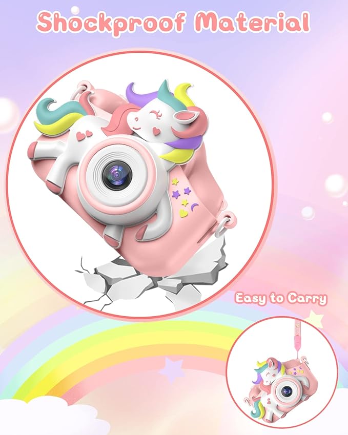 Kids Camera for 3-8 Years Old Toddlers Childrens Boys Girls Selfie Camera 20 MP HD 1080P IPS Screen Dual Digital Toy Camera for Kids Christmas Birthday Gifts with 32Gb Card