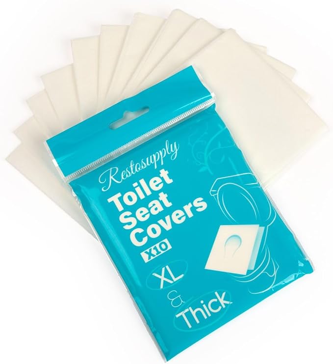 Disposable Toilet Seat Covers Flushable XL Extra Large & Thick Outdoor Travel Porta Potty (100)