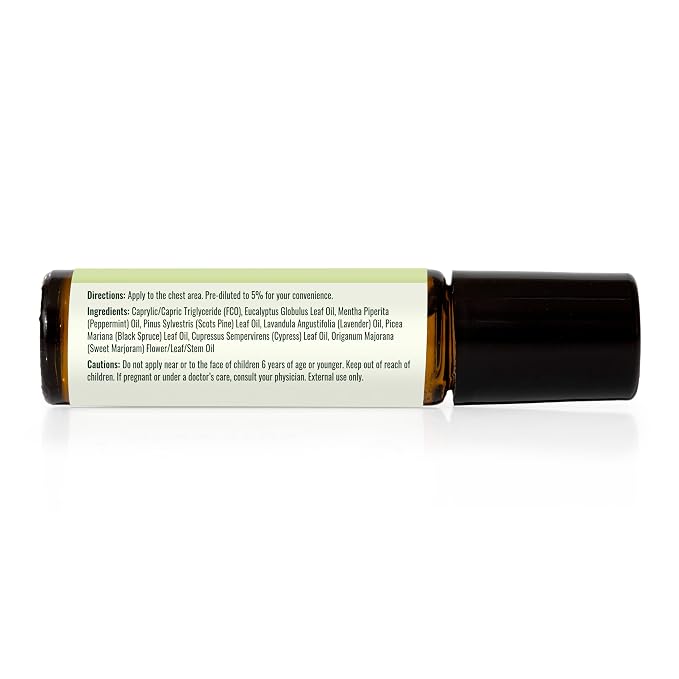 Plant Therapy Respir Aid Essential Oil Blend Pre-Diluted Roll-On 10 mL (1/3 oz) 100% Pure Essential Oils, Aromatherapy, Sinus Relief, Congestion Relief