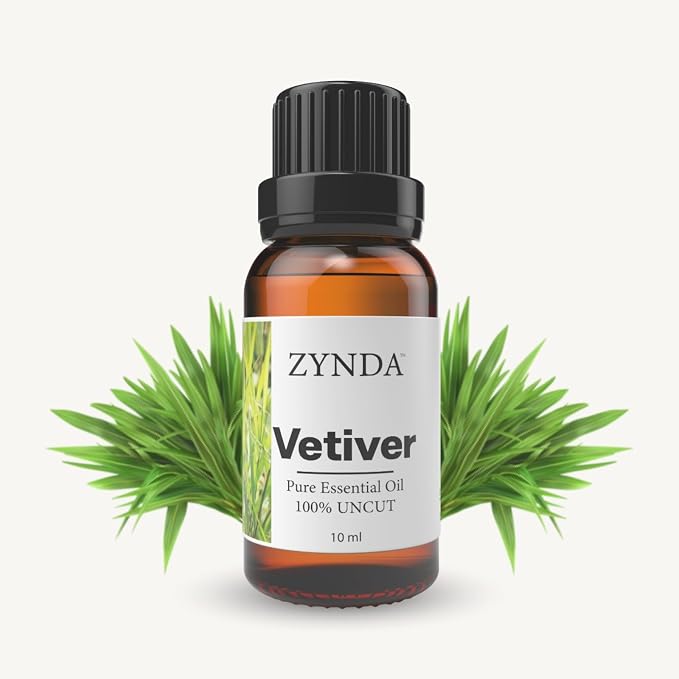 Vetiver Essential Oil – Pure & Natural Grounding Aromatherapy Oil – Deep Earthy Woody Aroma for Relaxation, Balance & Calm – :Lab Tested 100% Uncut Pure Essential Oils 10ml