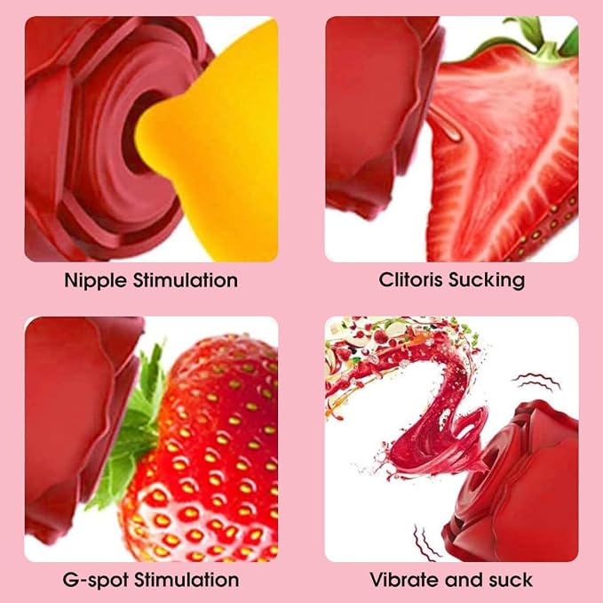 Rose Toy Clit Sucker Rose Sex Adult Toy Vibrator for Women Dildo Handheld Tool as Gift D-08