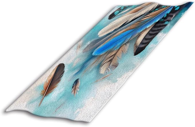 Boho Feather Bohemian Hand Towel Tribal Animal Watercolor Bird Feathers Face Towels Suit Travel Sports Pool Swimming Bath Camping Spa Gym Yoga,15x30 Inch