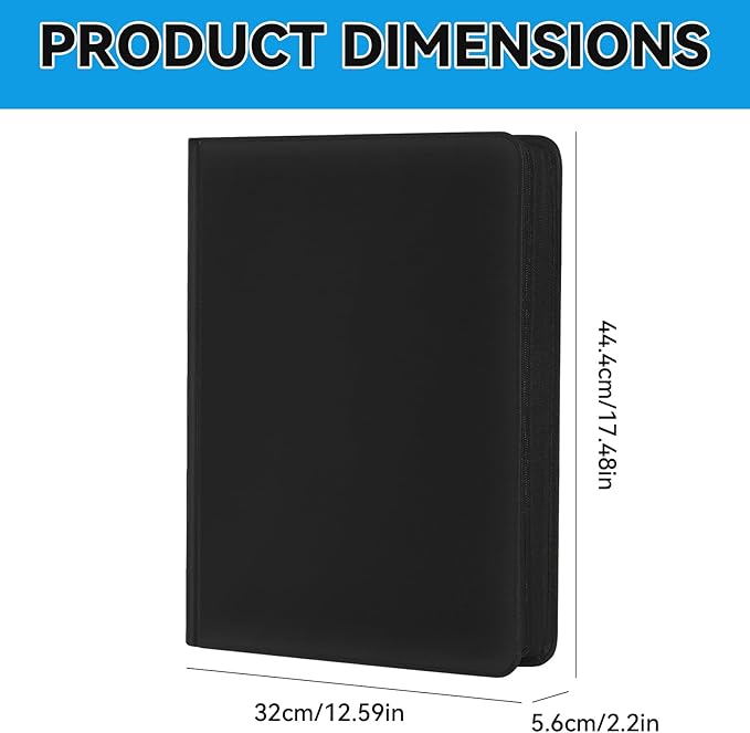 Premium 1000+ Pockets Big Trading Card Binder 1024 Capacity 16-Pocket Ringless Double Sided Zipper Pocket Card Binder Collector Album for MTG,Sports Cards & Standard Size Cards