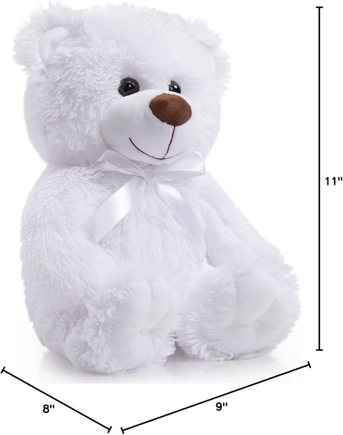 Super Color Teddy Bear Stuffed Animals Plush Toy for Children Girlfriend Family Congratulations Baby Shower Birthday White 14 inch