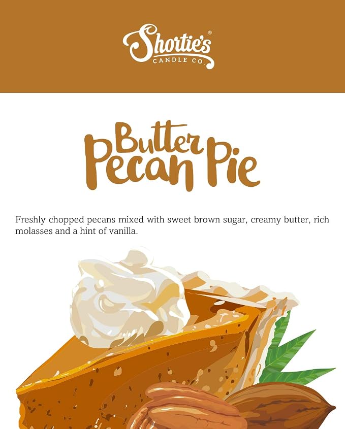 Shortie's Candle Company Butter Pecan Pie Premium Wax Melts 4 Pack - 12 Oz., Strong & Long Lasting, Non-Toxic - Made with Essential & Natural Oils - Formula 117