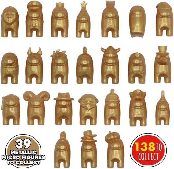 AmongโฏUs Micro Figures โ Blind Bag of 3 Officially Licensed Crewmate & Imposter Mini Figures (138 to Collect + Metallic & Glow-in-The-Dark Surprise)