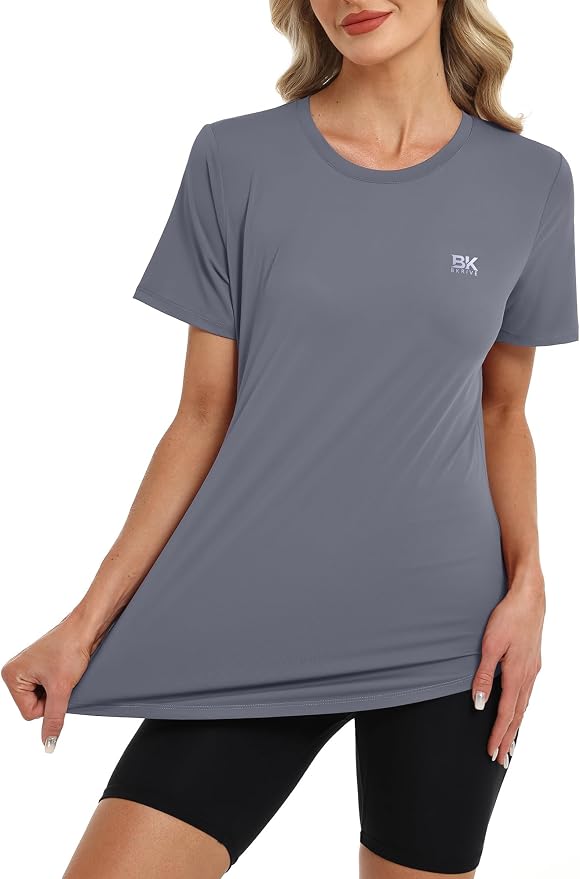 BKRIVE Workout Tops for Women UPF 50+ Quick Dry Shirts (S-3XL) | Ideal for Hiking, Yoga, Running, Gym workouts, Pilstes, Tennis & Travel. Lightweight, Breathable & Moisture wicking