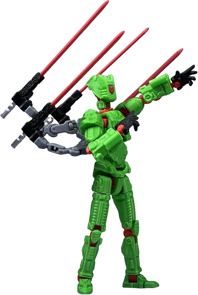 Assembly Completed T13 Action Figure,3D Printed Multi-Jointed Movable, Nova 13 Action Figures Desktop Decorations for Game Lovers Toy (Green)