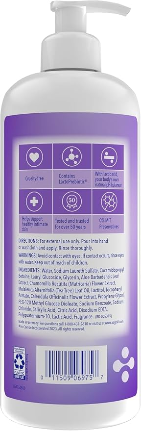 Vagisil Feminine Wash for Intimate Area Hygiene, Odor Block & pH Balance Scented Washes, Gynecologist Tested, Hypoallergenic, Includes Two 16.9 oz Pump Bottles
