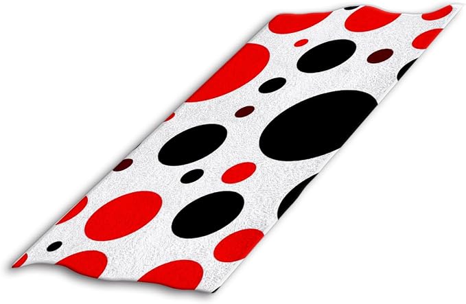 Orange Black Polka Dot Hand Towel Face Towels Suit Travel Sports Pool Swimming Bath Camping Spa Gym Yoga,15x30 Inch