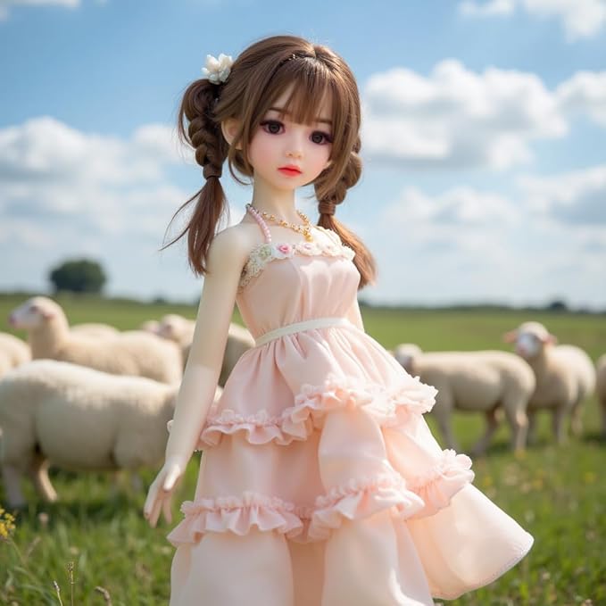 Silicone Seamless Female Action Figure, Flexible Female Figure, Doll Suitable for Cosplay/Photography/Art TPE Bodies and PVC Heads, Random Hair and Clothes 39inch (128CM H Natural Color)