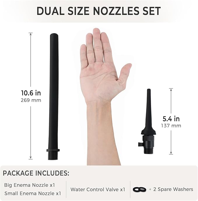 Adjustable Flow Shower Enema System with Silicone Nozzle for Deep Cleanse, Portable Shower Douche for Men and Women