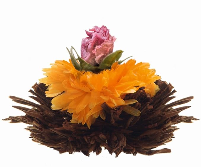 Creano Abloom Tea - Blooming Gift Set in Wooden Box - 12 Pieces in 3 Variations, Black
