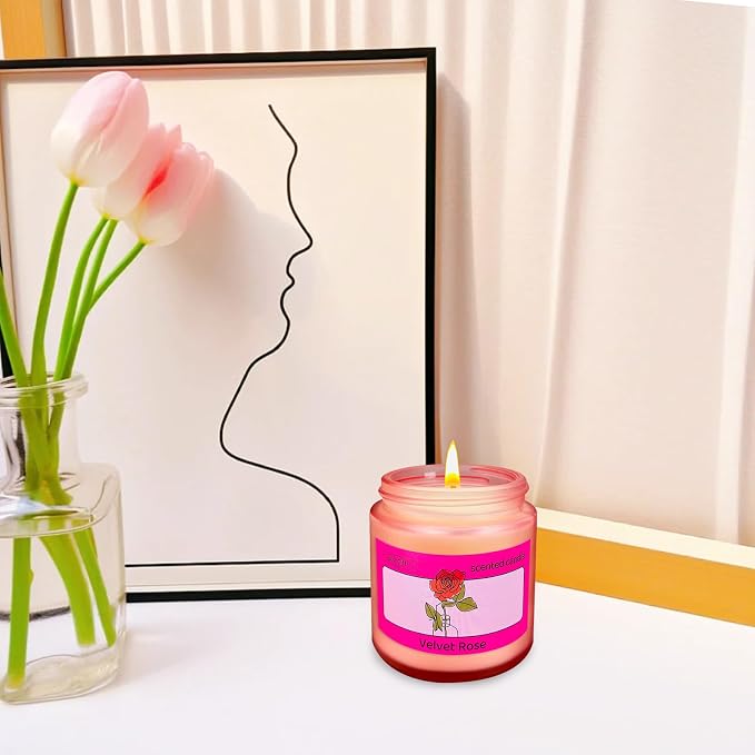 12 Pack Candles Colored Frosted Jar Aromatherapy Candle Gifts for Women, Natural Soy Wax Candle Set, Scented Candles Set for Birthday Valentine Mother's Christmas Day Present