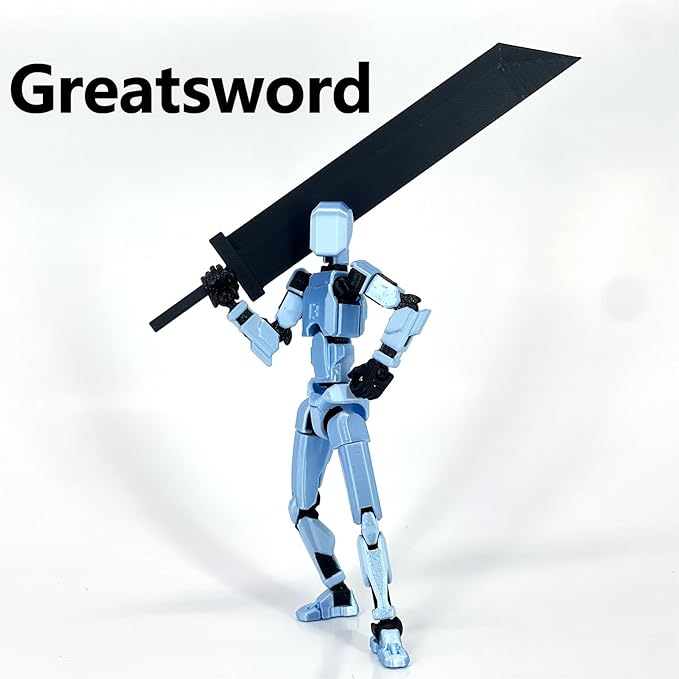 【5-Pack】(Assembly Completed) T13 Action Figure Set, Titan 13 Robot Action Figure 3D Printed robo 13 Articulated, Dummy for Collectors Desktop Decorations, Black Green Red White Blue