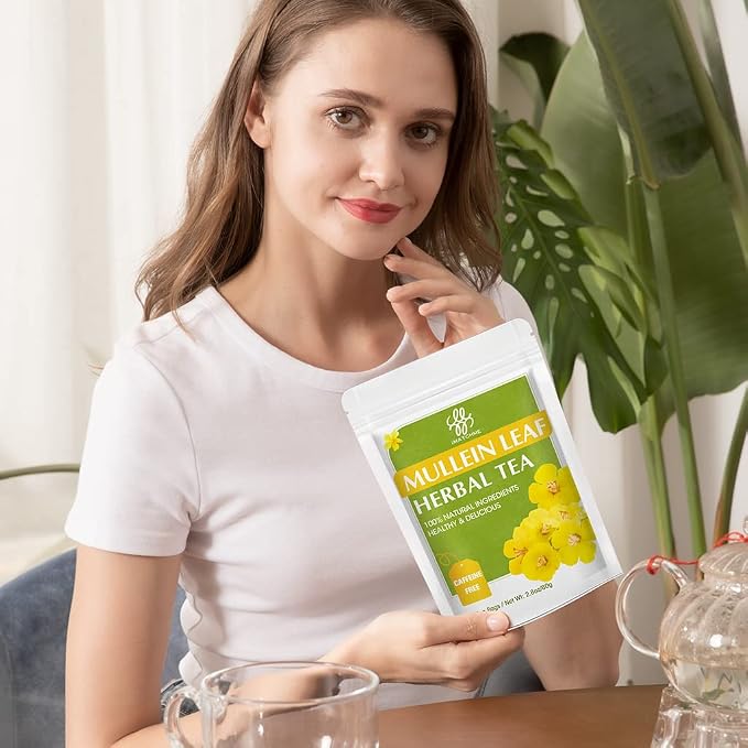 Mullein Leaf Tea - Respiratory and Lung Cleanse Herbal Tea, Caffeine Free, 40 Tea Bags