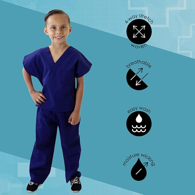 Kids Scrubs Set Super Soft Children Scrub Set Kids Doctor Dress up