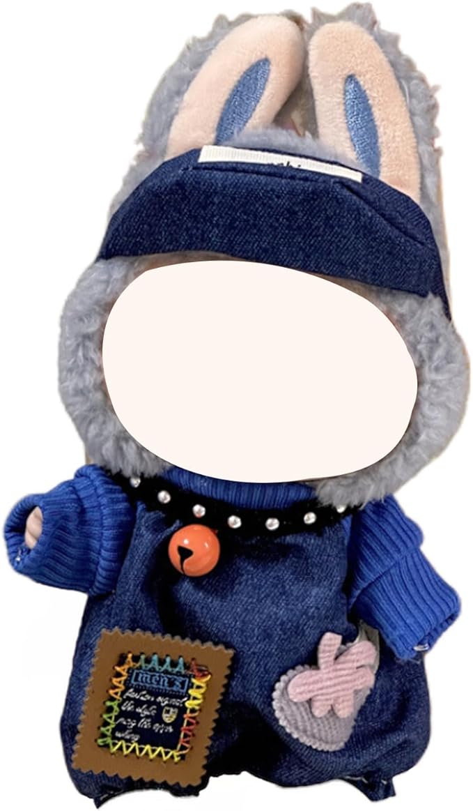 Clothes for 15/17cm Doll (No Doll), Fashion Outfit Set - Hat + Jumpsuit, Cute Dress Up Accessories (Cool Boy)