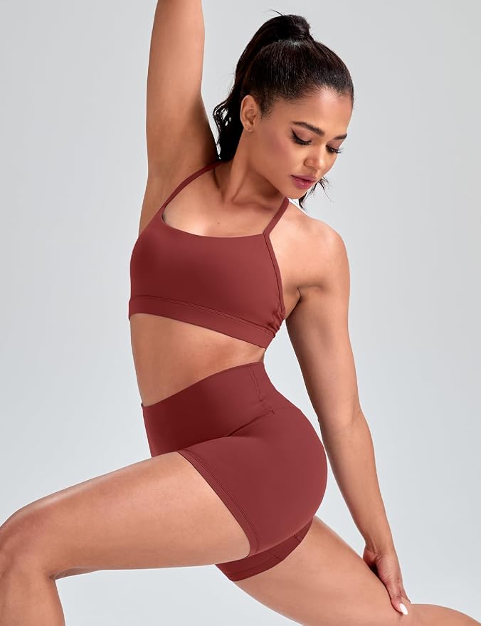 HeyNuts to Freest Womens Y Back Sports Bra, Spaghetti Strap Racerback Low Impact Workout Yoga Tops Padded A-C Cups *Updated