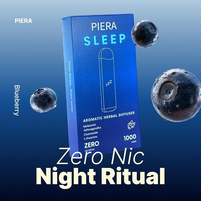 PIERA Botanical Aroma Diffuser Set, Plant-Based Botanical Scent, Non-Electronic Personal Fragrance Accessory, Detox, Sleep & Energy, 3 Sticks, 1 Pack (3, Sleep)