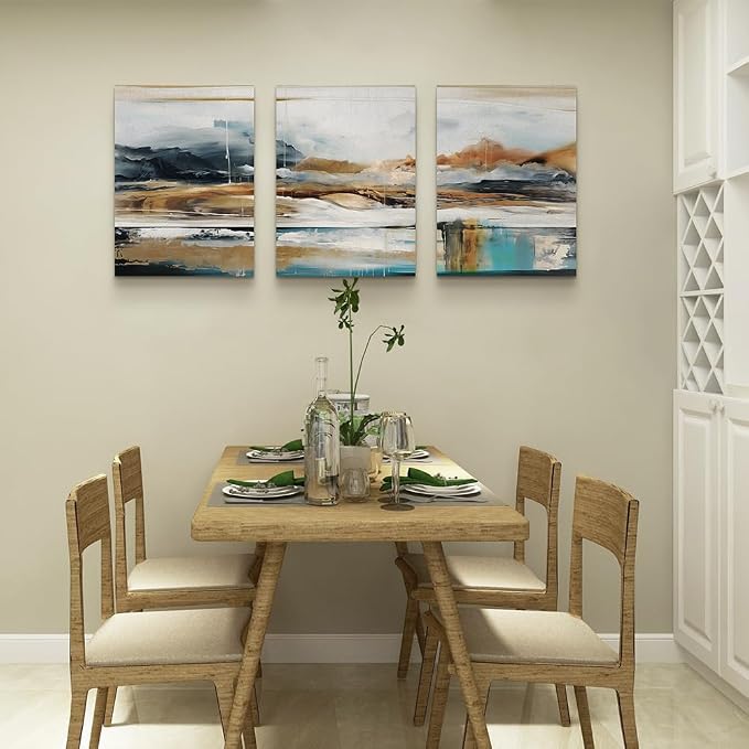 MHARTK66 Abstract Nature Landscape Wall Art for Living Room, Set of 3 Modern Canvas Prints Paintings Artwork for Walls, Wall Decor Pictures for Bedroom Dining Room Office Home Decoration 16x24 Inch