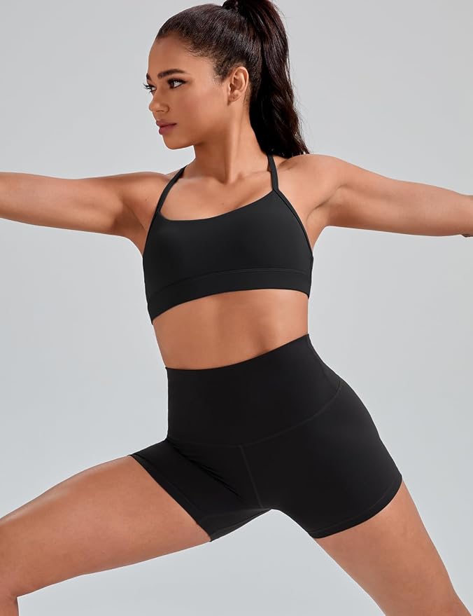 HeyNuts to Freest Womens Y Back Sports Bra, Spaghetti Strap Racerback Low Impact Workout Yoga Tops Padded A-C Cups *Updated