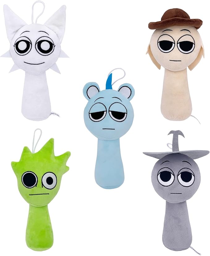 Super JAKES Sprunki Plush, Sprunki Game Plush Toys,Soft Stuffed Animal Pillow Figure Doll Christmas Birthday Gifts for Adult Kids (5PCS)