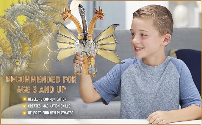 TwCare Godzilla vs. Mecha King Ghidorah, 2021 Movie Series Movable Joints King of The Monsters Action Figures Birthday Kid Gift, Carry Bag