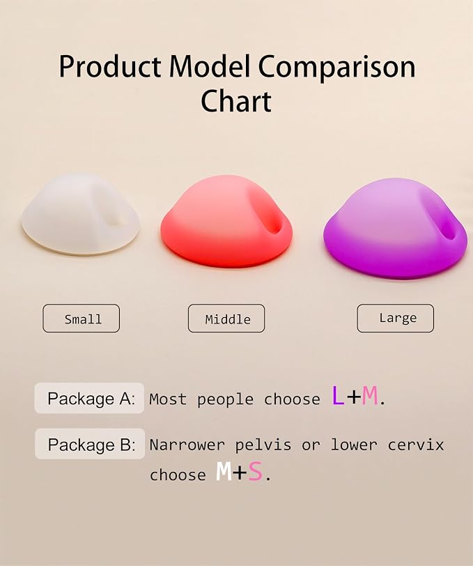 Menstrual Disc, Reusable Medical-Grade Silicone Soft, Flexible, Reusable Period disc for Women - Wear 12 Hours - Removal Notch (Purple+Pink, L+M)