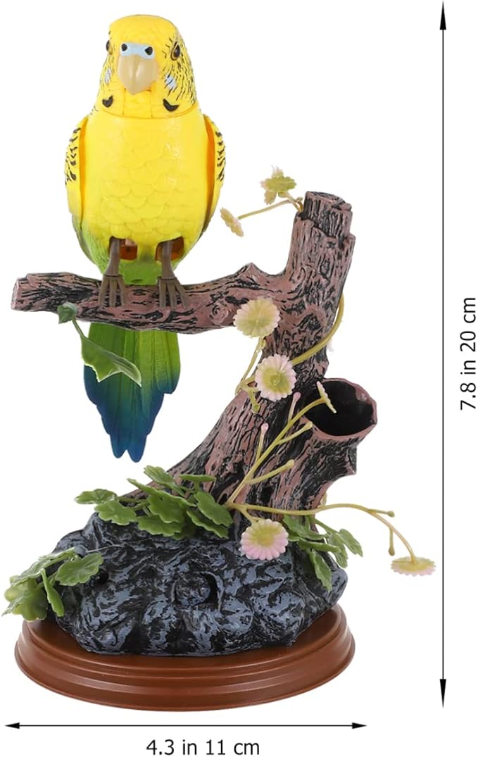 NUOBESTY Plush Repeat What You Say Parrot Toy Electric Talking Parrot Sound Recording Voice Repeating Toy Funny Electronic Pets Kids Adults Interactive, Yellow Outdoor