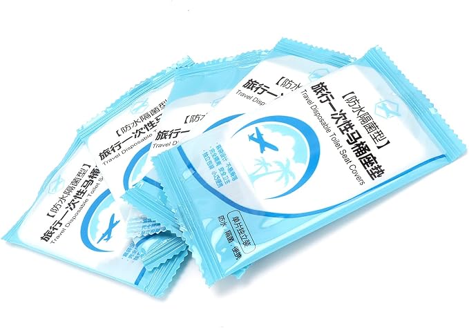 50Pcs Disposable Toilet Seat Cover, Multifunctional Toilet Covers Disposable Lightweight Disposable Plastic Toilet Seat Cover Portable Public Toilet Seat Covers