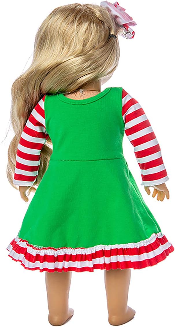 Ecore un 2 Set 18 Inch Doll Christmas Clothes Dress Pajamas Outfits for 18 Inch Girl Doll