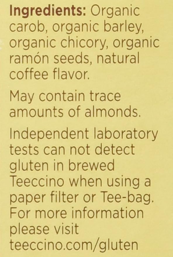 Teeccino French Roast Herbal Tea - 10 Tea Bags - Rich & Roasted Herbal Tea That’s Caffeine Free & Prebiotic for Natural Energy, Coffee Alternative, (Pack of 6)