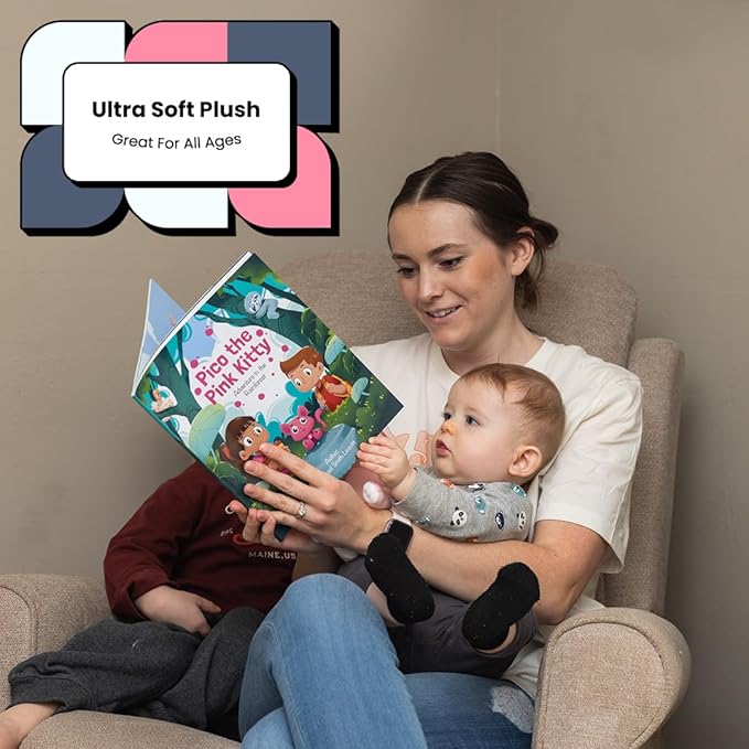 Pico The Pink Cat Stuffed Animal, Pink Stuffed Animal with Seek and Find Childrens Book, Interactive Storybook & Kitty Plush with Full-Color Illustrations (Ages 3-8)